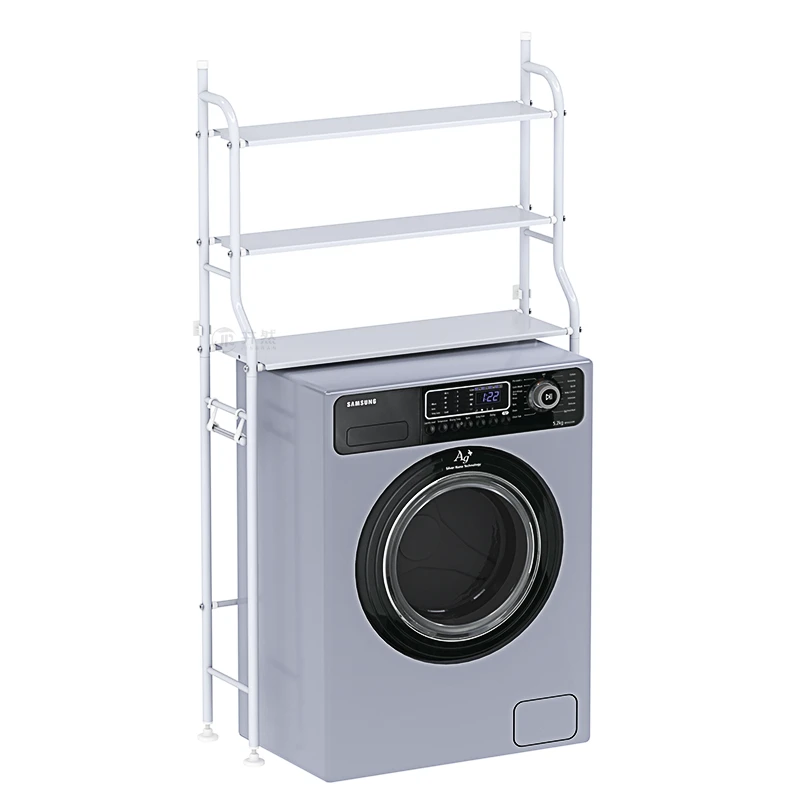 White Washing Machine Storage Rack